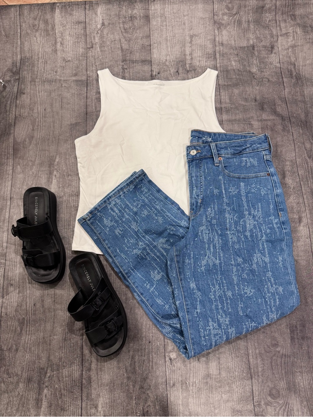 Old Navy Blue Textured OG high-rise loose Women’s Jeans